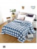 Plaid Print Embroidered Microfiber Soft Printed Flannel Blanket (with gift packaging) 